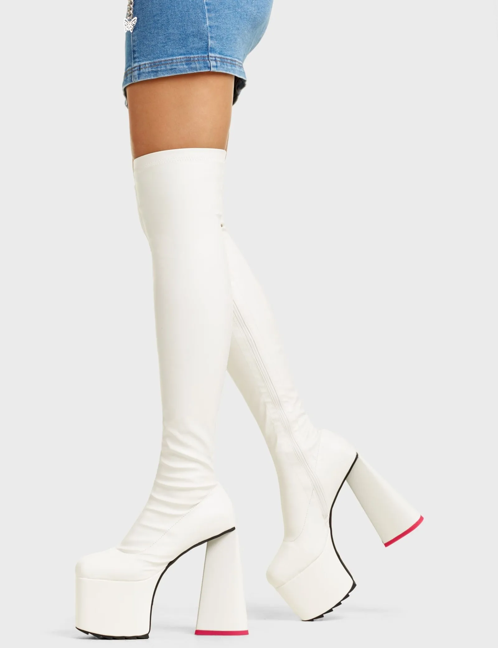LAMODA Separate Platform Thigh High Boots< Kniehoch