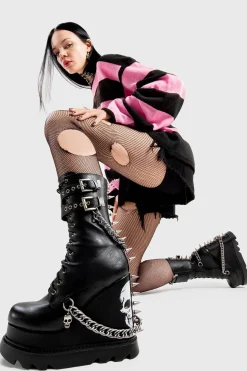 lamodawebsite She'S Dangerous Chunky Platform Ankle Boots< Knochel