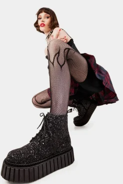 lamodawebsite Shooting Star Chunky Ankle Creeper Boots< Knochel