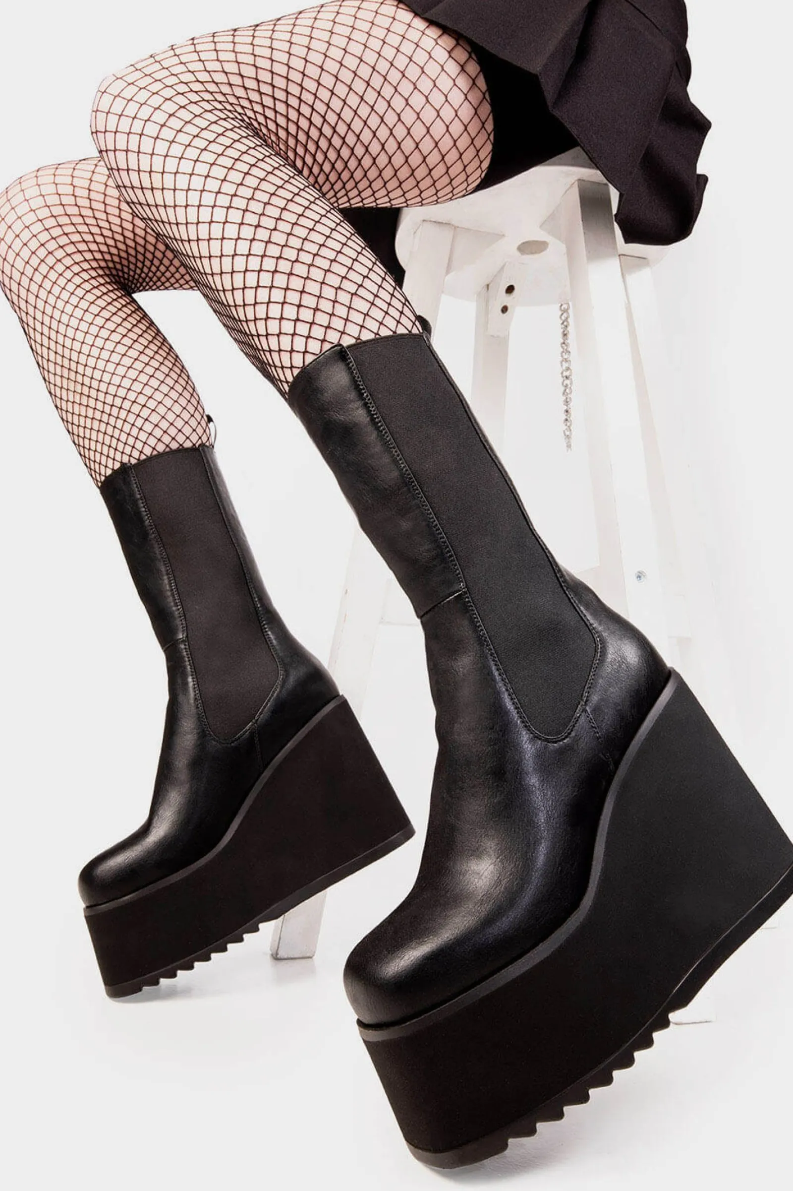 lamodawebsite Shy Love Chunky Platform Calf Boots< Kalb