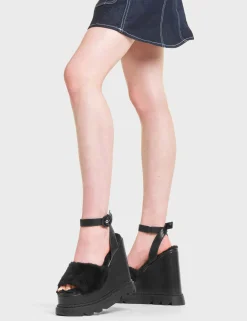 LAMODA Softie Chunky Platform Sandals Black< Plattform