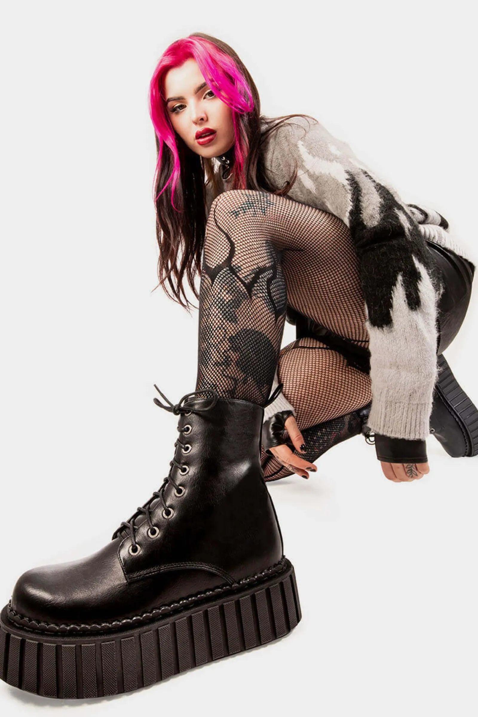 lamodawebsite Stormz Chunky Ankle Creeper Boots< Knochel
