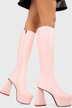 lamodawebsite Sweet Talker Wide Calf Platform Knee High Boots< Kniehoch