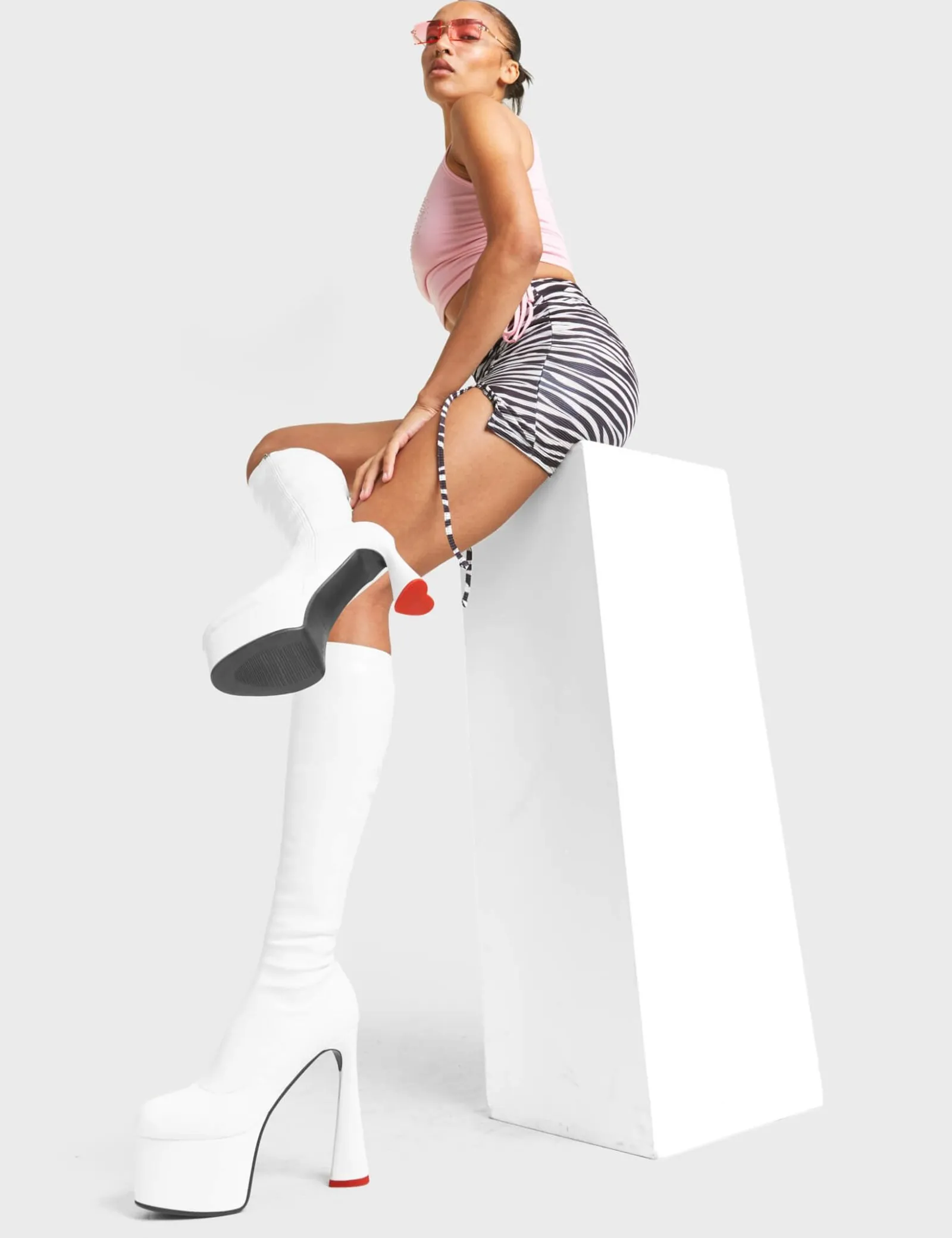 LAMODA Talk Platform Knee High Boots< Kniehoch