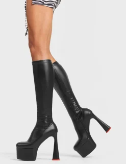 LAMODA Talk Platform Knee High Boots< Kniehoch