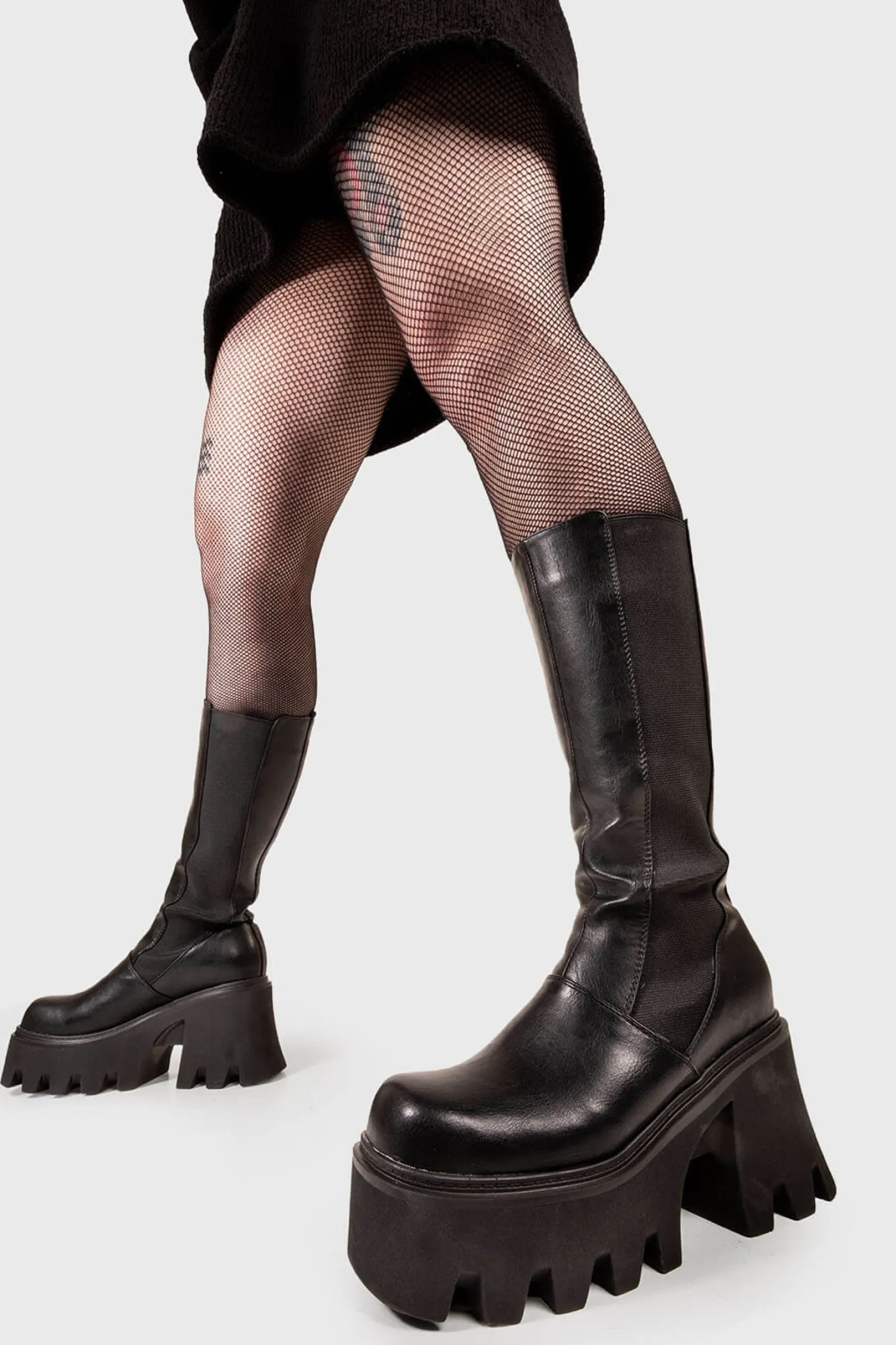 lamodawebsite Tear Em' Up Chunky Platform Ankle Boots< Kniehoch