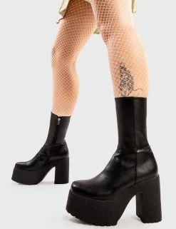 LAMODA You Wish Platform Ankle Boots< Knochel